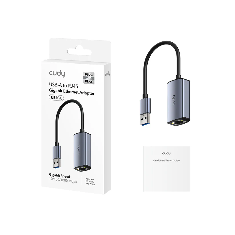 כרטיס רשת CUDY UE10A USB-A 3.0 TO RJ45 UP TO 1GB