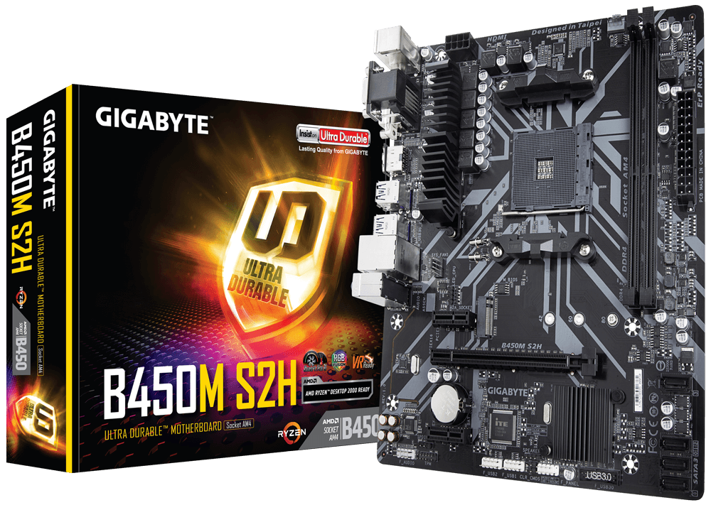 לוח אם למעבדי AMD Gigabyte GA-B450M S2H v1.1 HDMI AM4