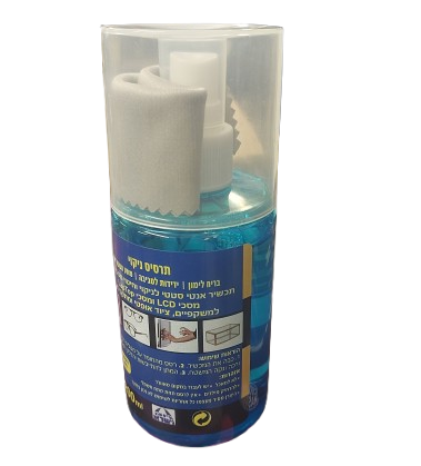 ספריי ניקוי מסכים LCD + מטלית 200 מ"ל