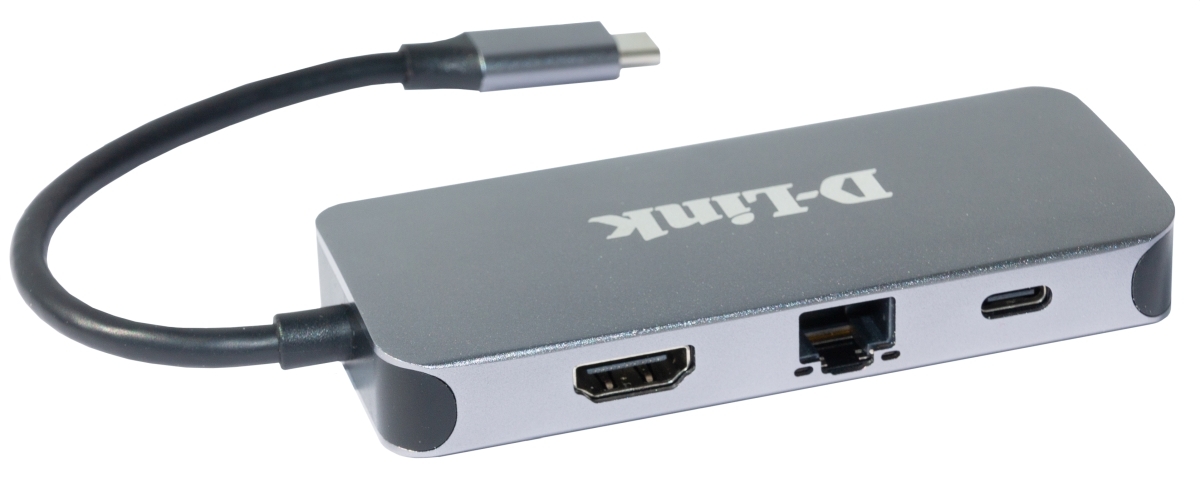 מפצל - תחנת עגינה - D-LINK Type-C TO RJ45/HDMI/USB3.0