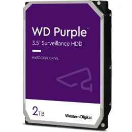 דיסק קשיח פנימי לנייח WD 2TB Purple 5400rpm 64MB 3.5 SATA III