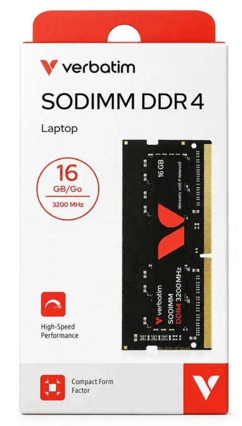 ז. לנייד  Verbatim SODIMM 16GB DDR4 3200MHz 1.2V 