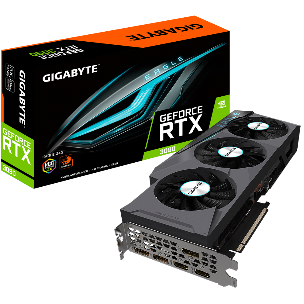 כרטיס מסך Gigabyte RTX 3090 Eagle 24GB GDDR6X 384Bit 3XDP 2XHDMI