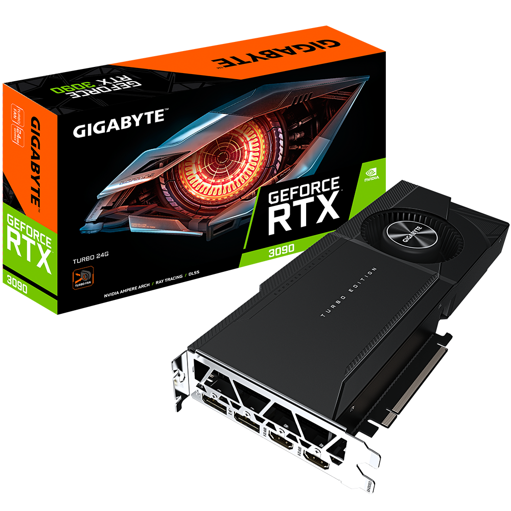 כרטיס מסך GIGABYTE GetForce RTX 3090 TURBO GDDR6X 24G