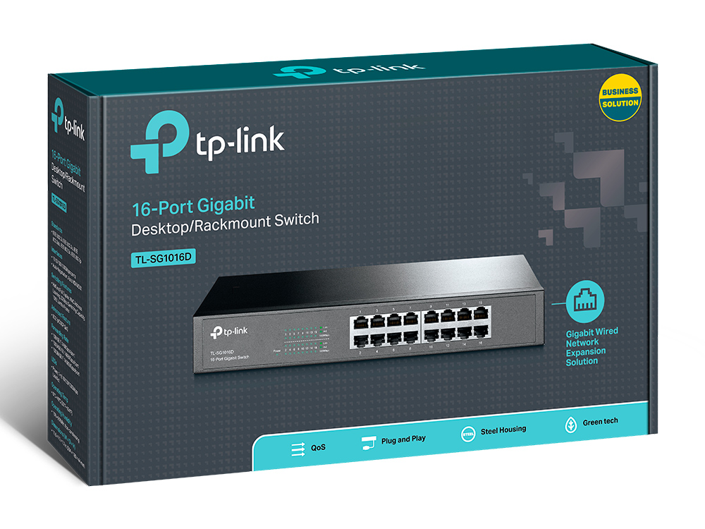 מתג לא מנוהל TP-LINK SG1016D 16-Port Gigabit Desktop Rackmount