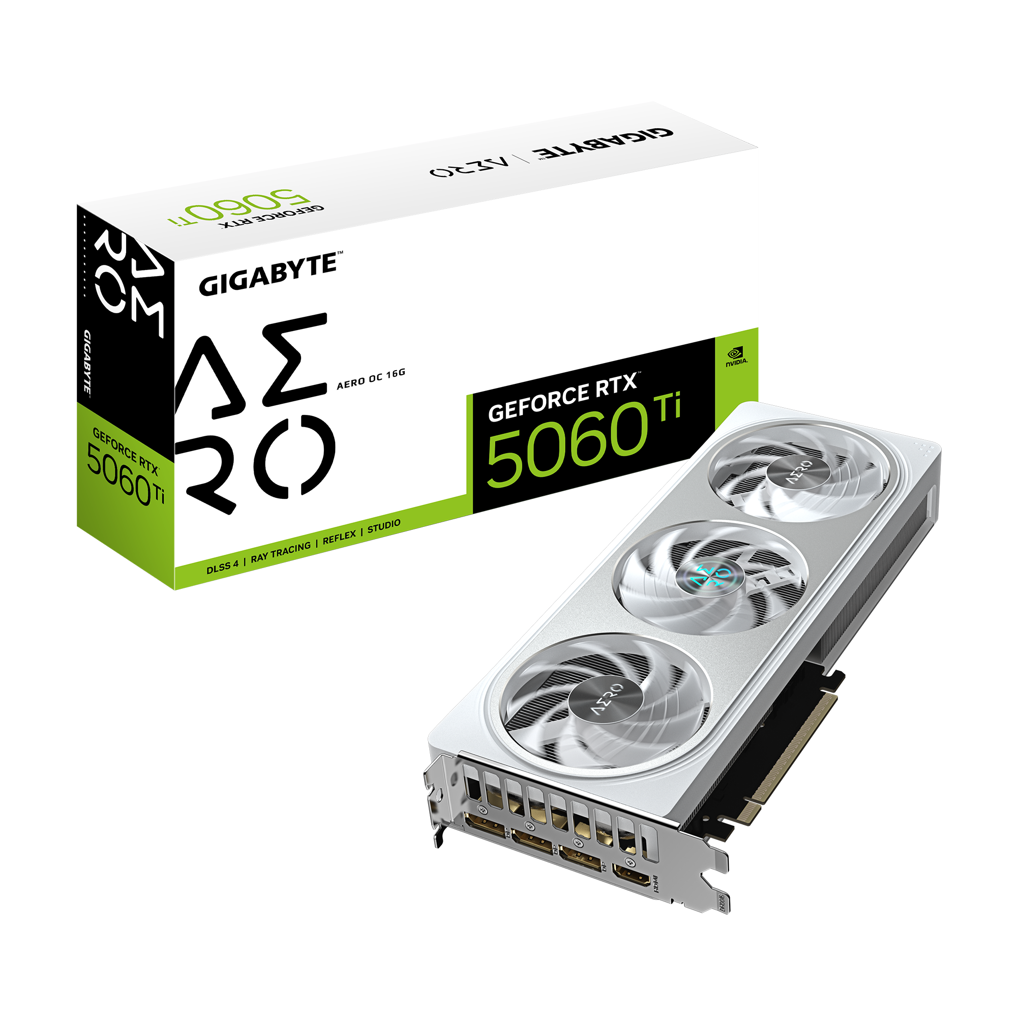 כרטיס מסך Gigabyte RTX 5060 Ti AERO OC 16GB white