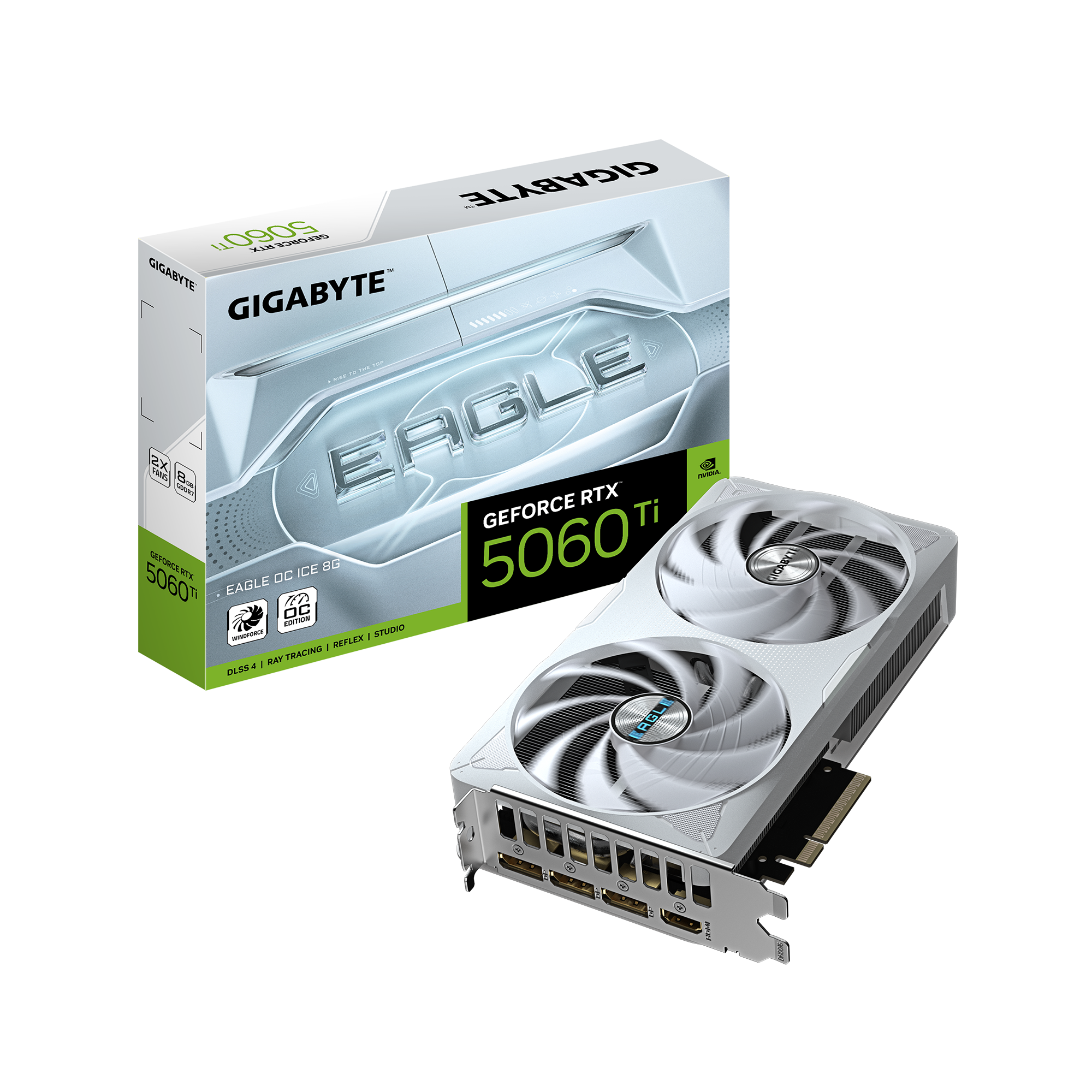 כרטיס מסך Gigabyte GeForce RTX 5060 Ti EAGLE ICE OC 8GB white