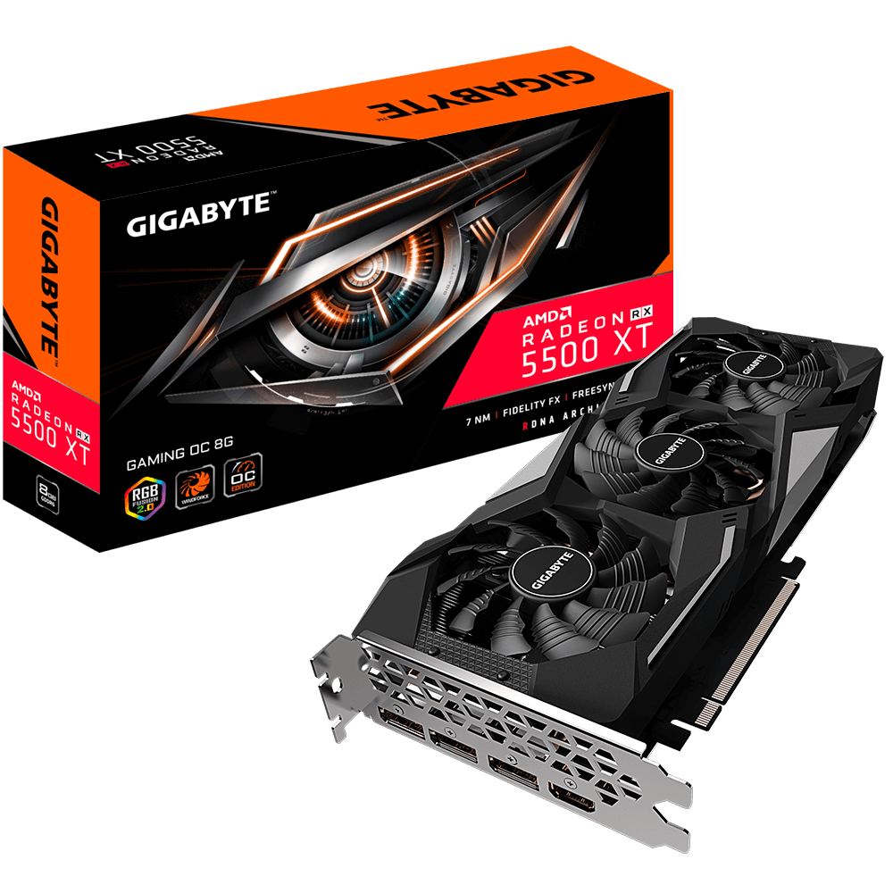כרטיס מסך Gigabyte Radeon RX5500XT Gaming 8GB GDDR6