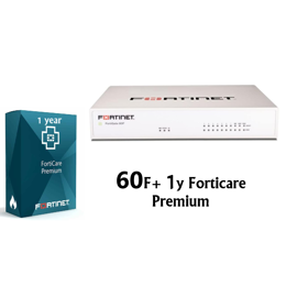 באנדל מכשיר ורשיון FortiGate-60F HW PLUS UTP 1y
