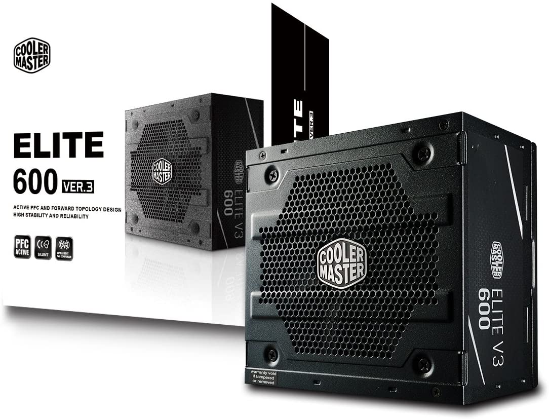 ספק כוח Cooler Master ELITE 600W V3 Active PFC 120mm Fan
