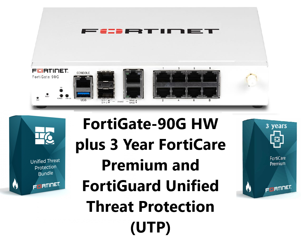 באנדל מכשיר ושירות Fortigate-90G Plus 3Y FortiCare Prem and UTP