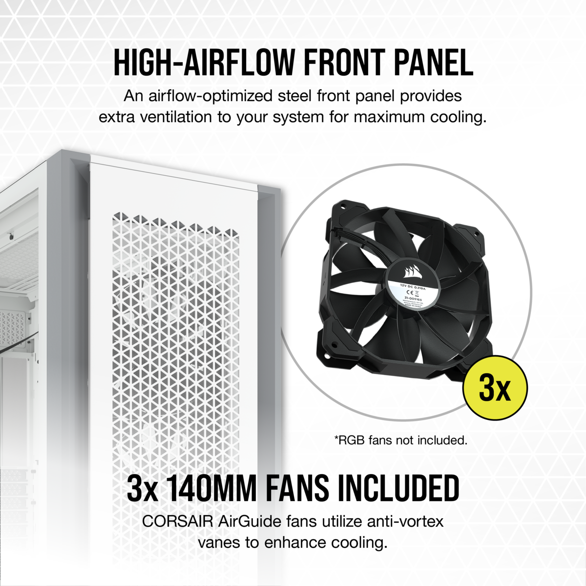 מארז Antec VCX300 ARGB Black Mid-Tower ATX 5x120mm Fans include