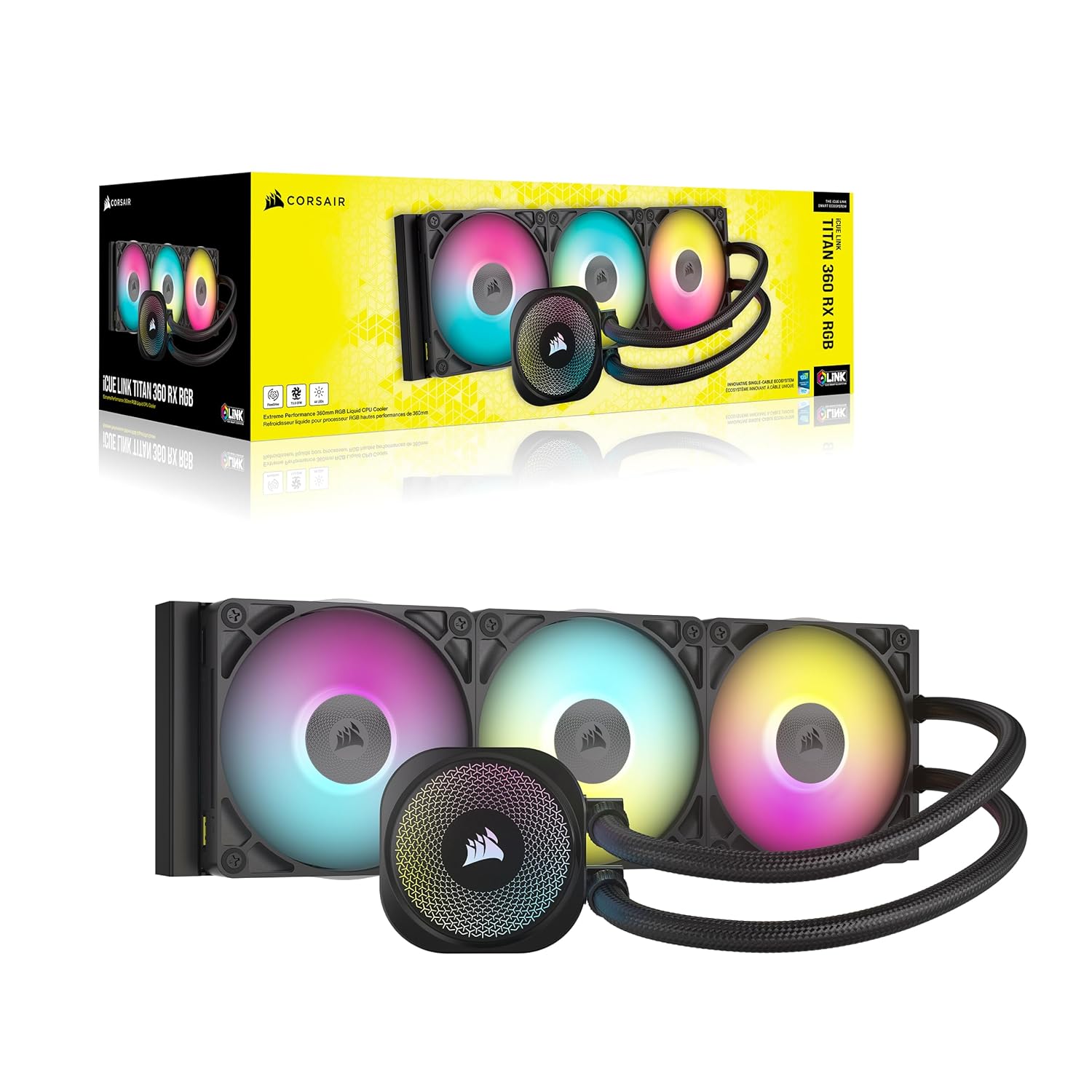 קירור נוזלי Corsair iCUE TITAN 360 RX RGB Black 360mm AIO