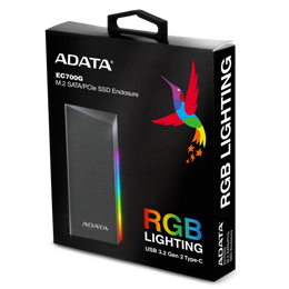 מארז חיצוני לדיסק A-DATA EC700G M.2/NVME USB-C ENCLOSURE RGB