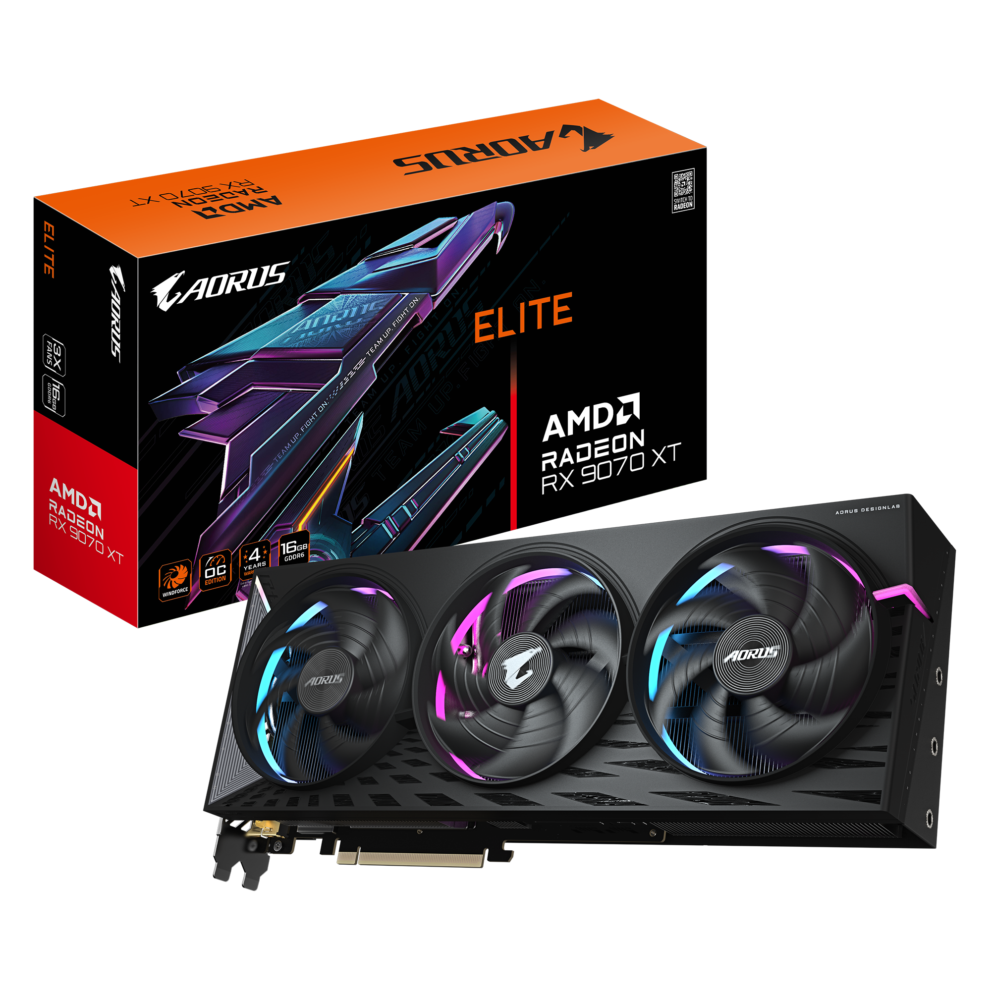כרטיס מסך GIGABYTE AORUS Radeon RX9070 XT ELITE 16G
