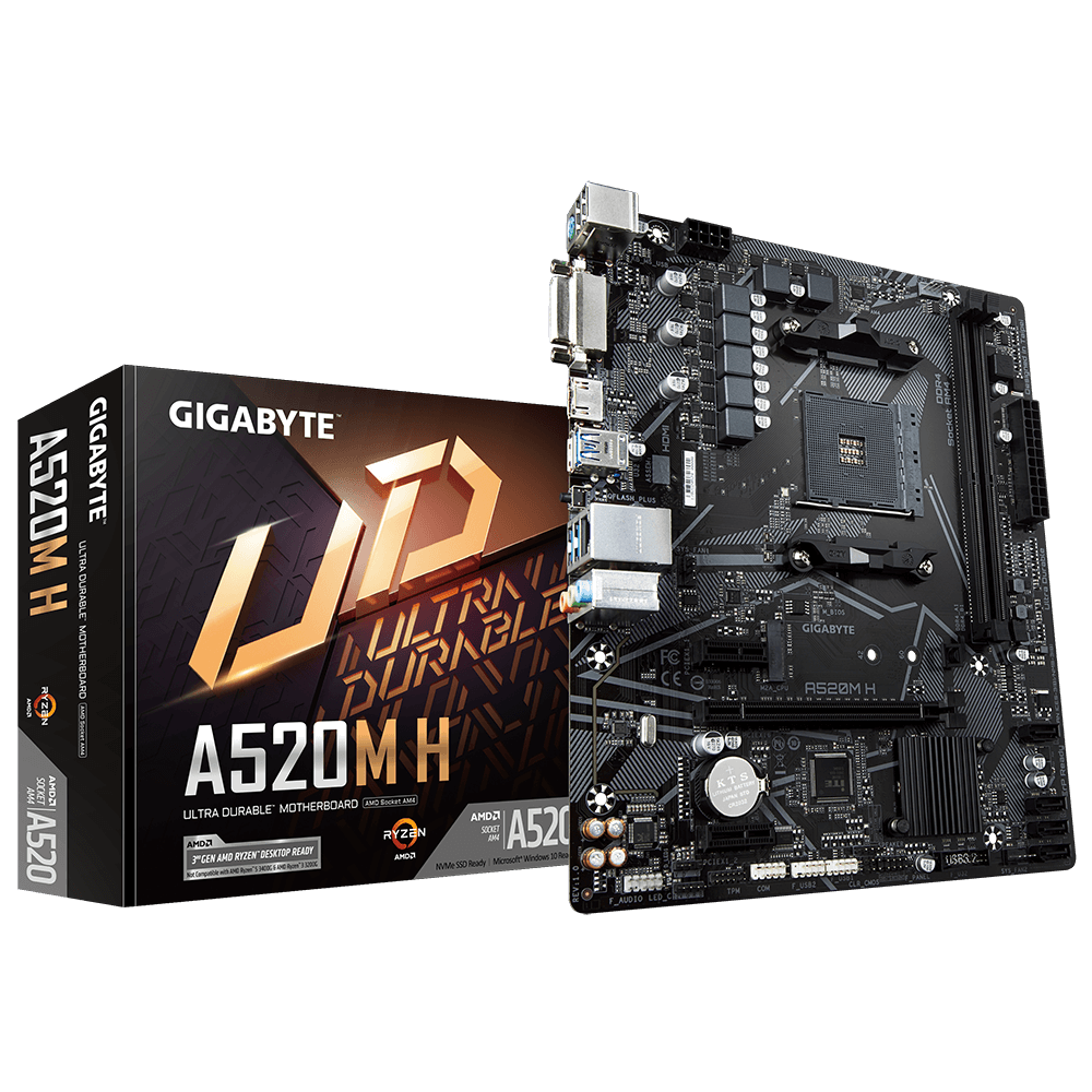 לוח אם למעבדי Gigabyte A520M H AMD Ryzen