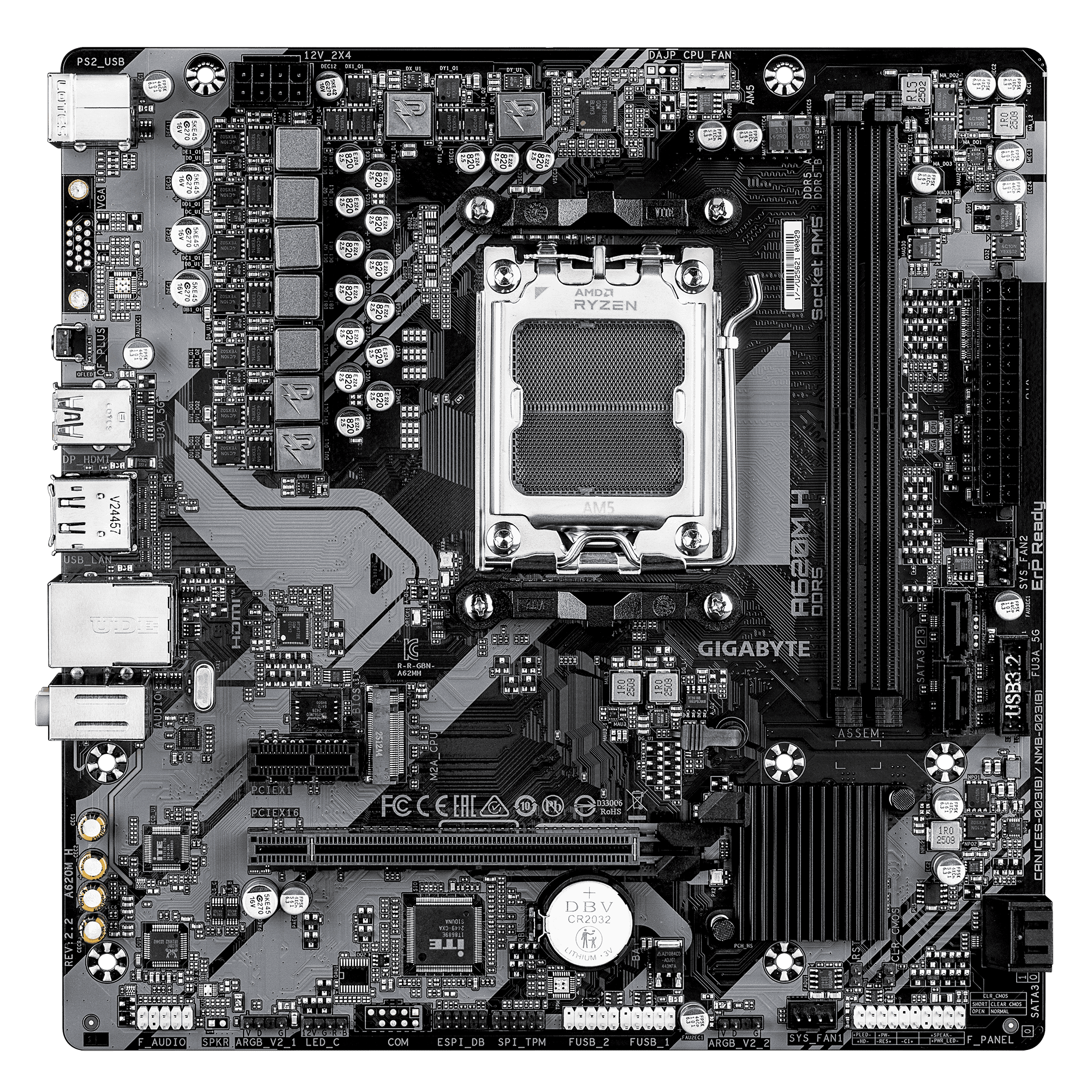 לוח למעבדי Gigabyte A620M H 2.2 DDR5 mATX DP HDMI AM5 AMD