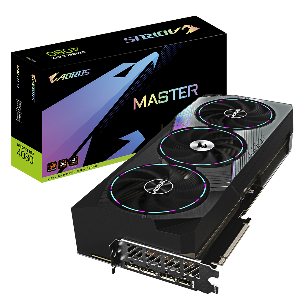 כרטיס מסך Gigabyte RTX 4080 AORUS MASTER 16GB RGB PCIE 4.0
