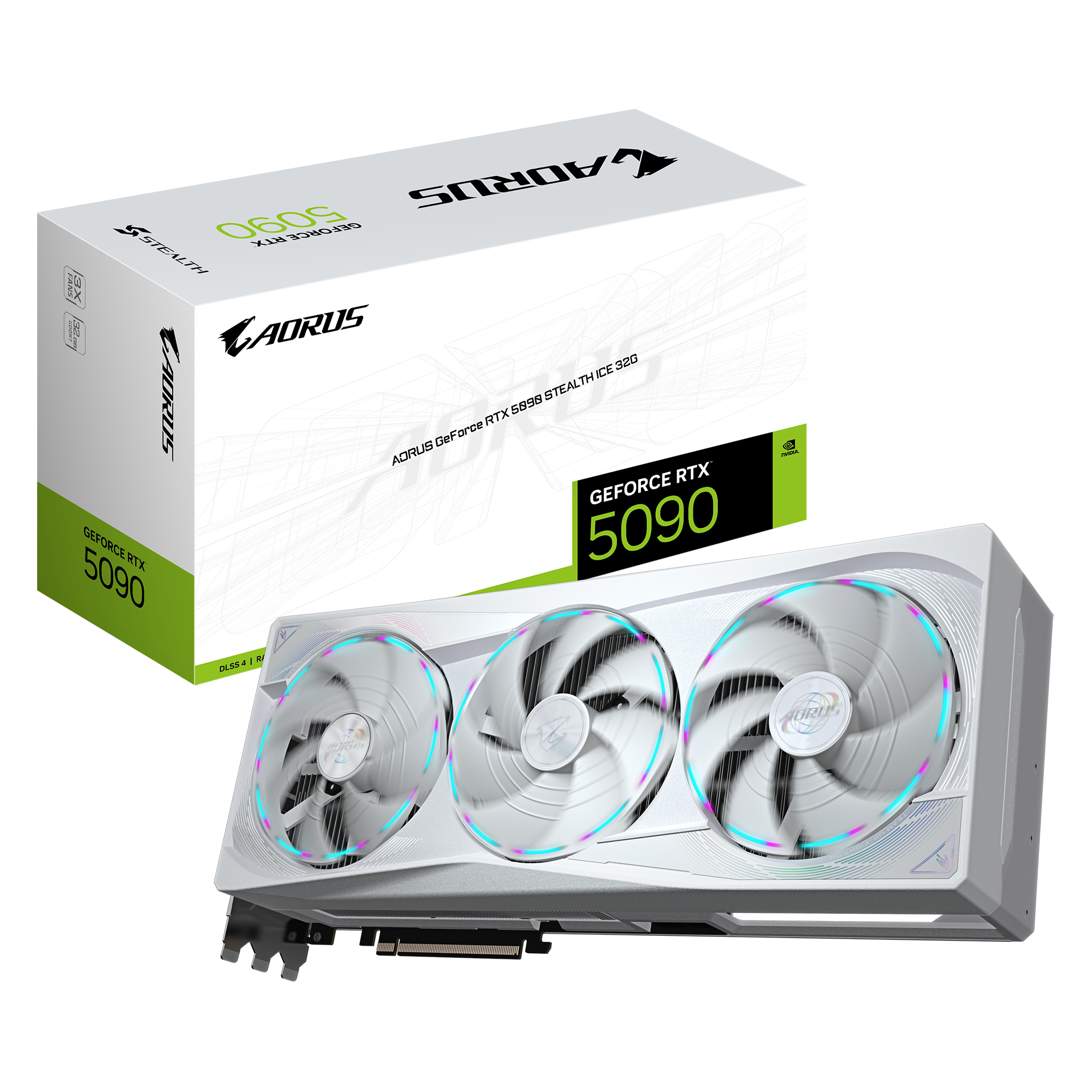 כרטיס מסך AORUS GEFORCE RTX 5090 STEALTH ICE 32G