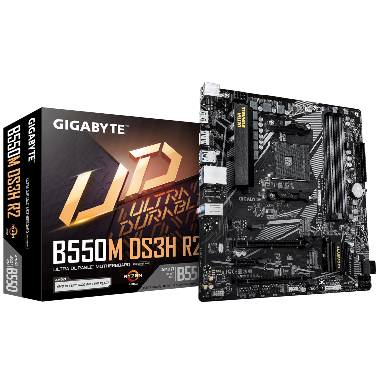 לוח אם למעבדי Gigabyte B550M DS3H R2 DDR4 Micro-Atx For AMD AM4