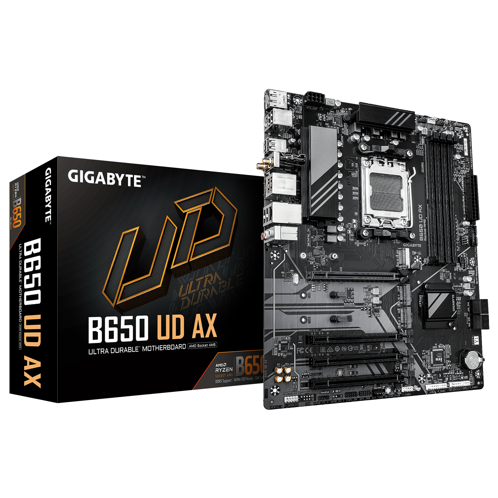 לוח אם GIGABYTE B650 UD AX DDR5 WIFI6 BT AM5 1GB LAN