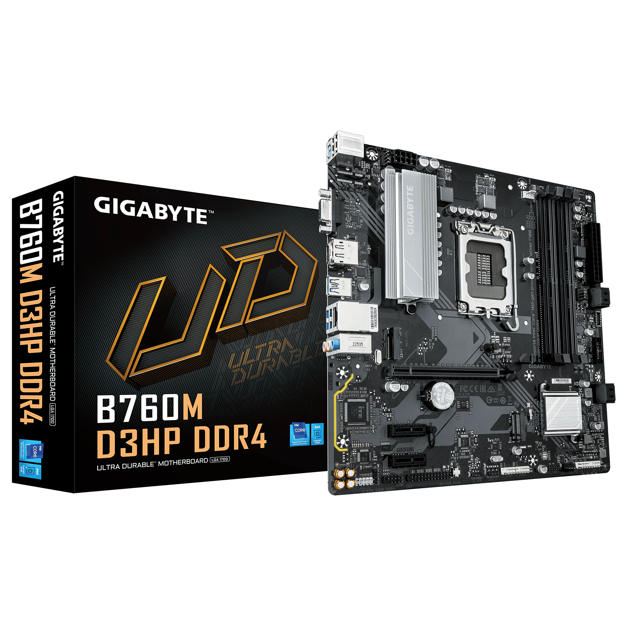 לוח אם אינטל GIGABYTE B760M D3HP DDR4 mATX DP HDMI VGA LGA1700
