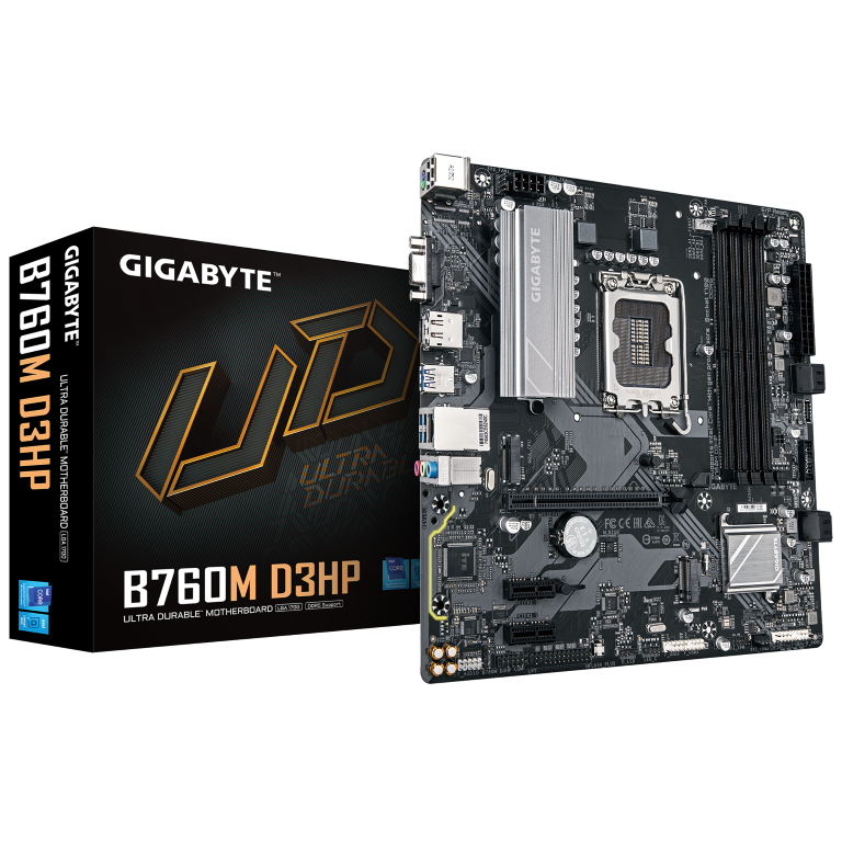 לוח אם אינטל Gigabyte B760M D3HP DDR5 VGA HDMI DP LGA1700