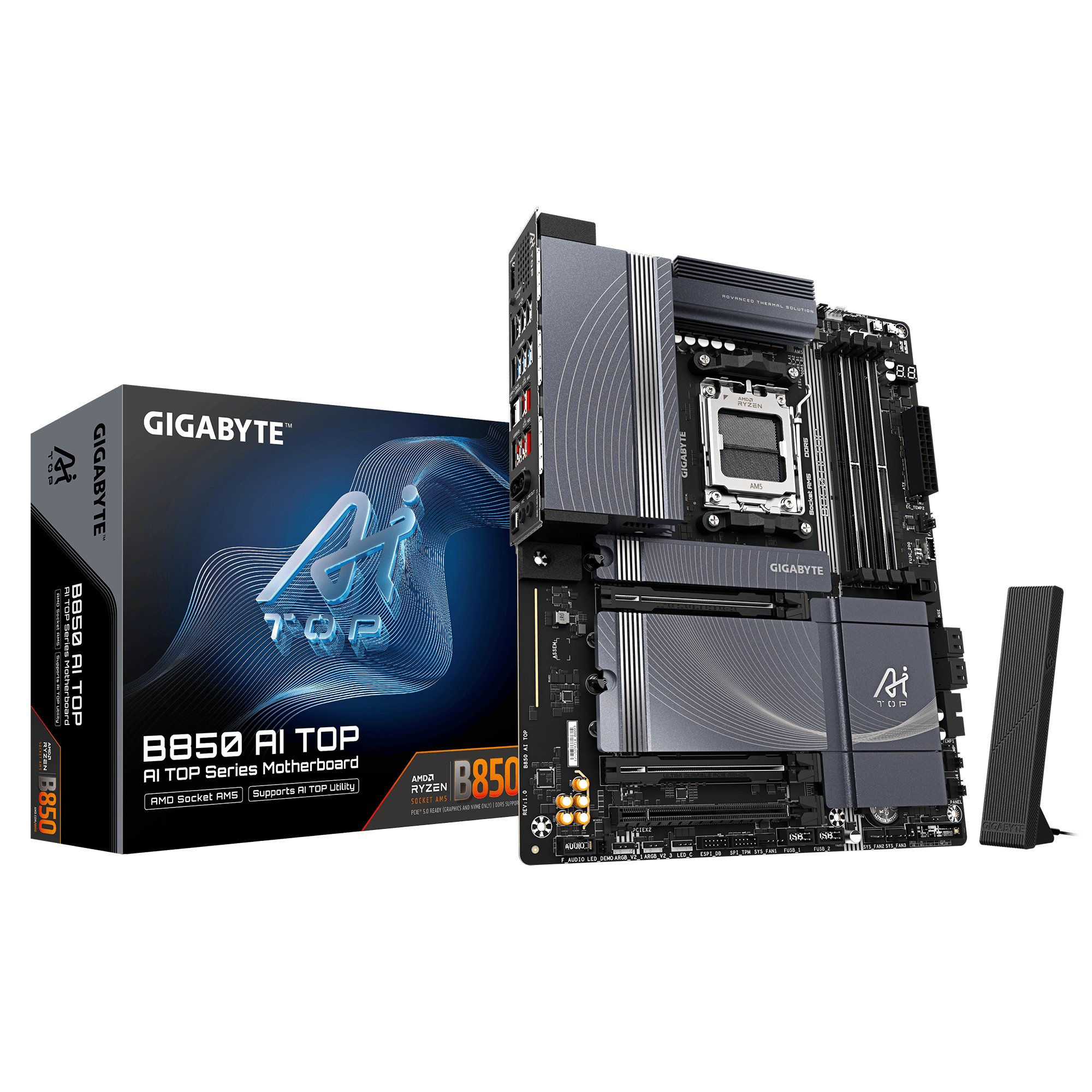 לוח אם GIGABYTE B850 AI TOP WIFI7 ATX DDR5 AM5 2x10GBE LAN