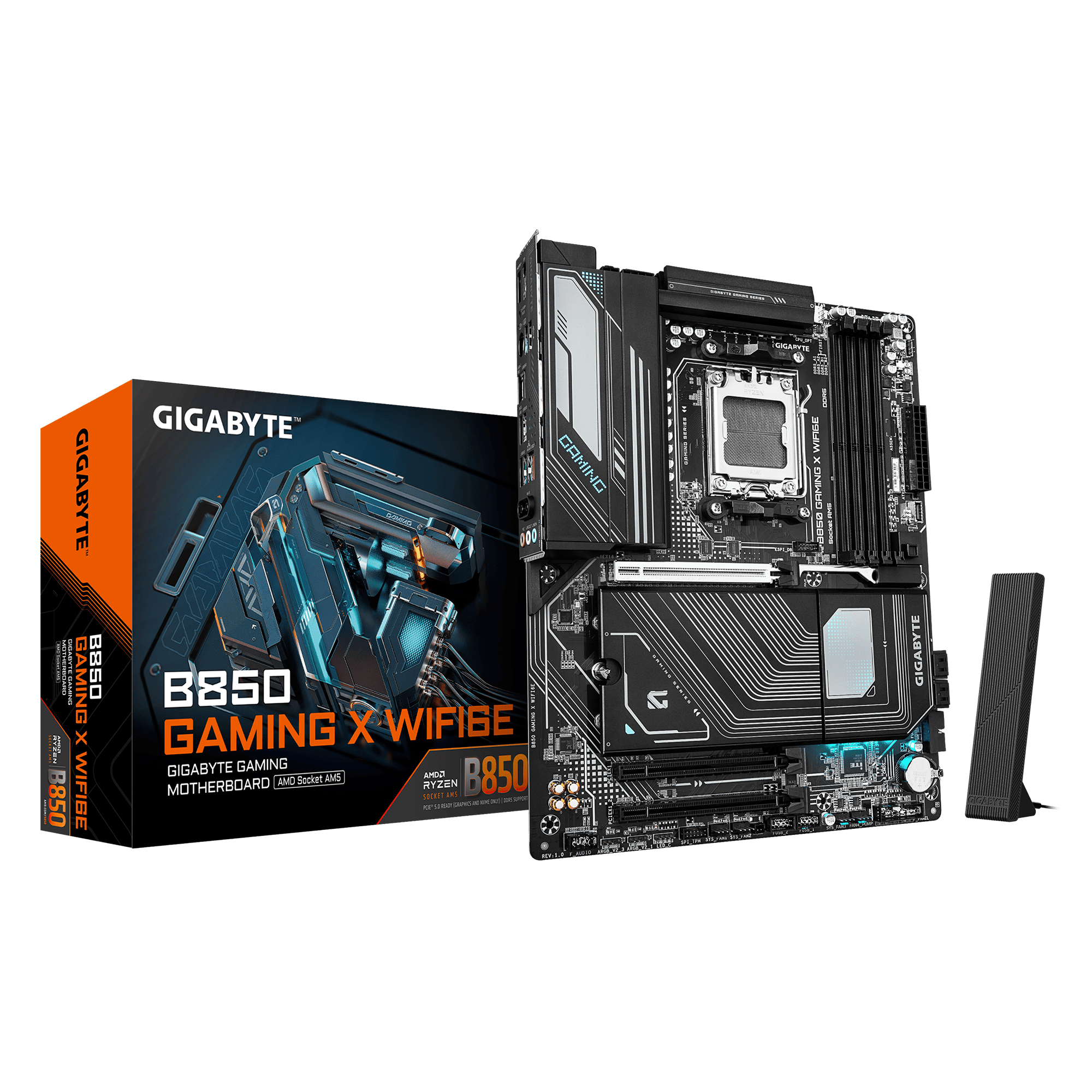לוח אם GIGABYTE B850 GAMING X WIFI6E ATX DDR5 AM5 BT 2.5 GBE LAN