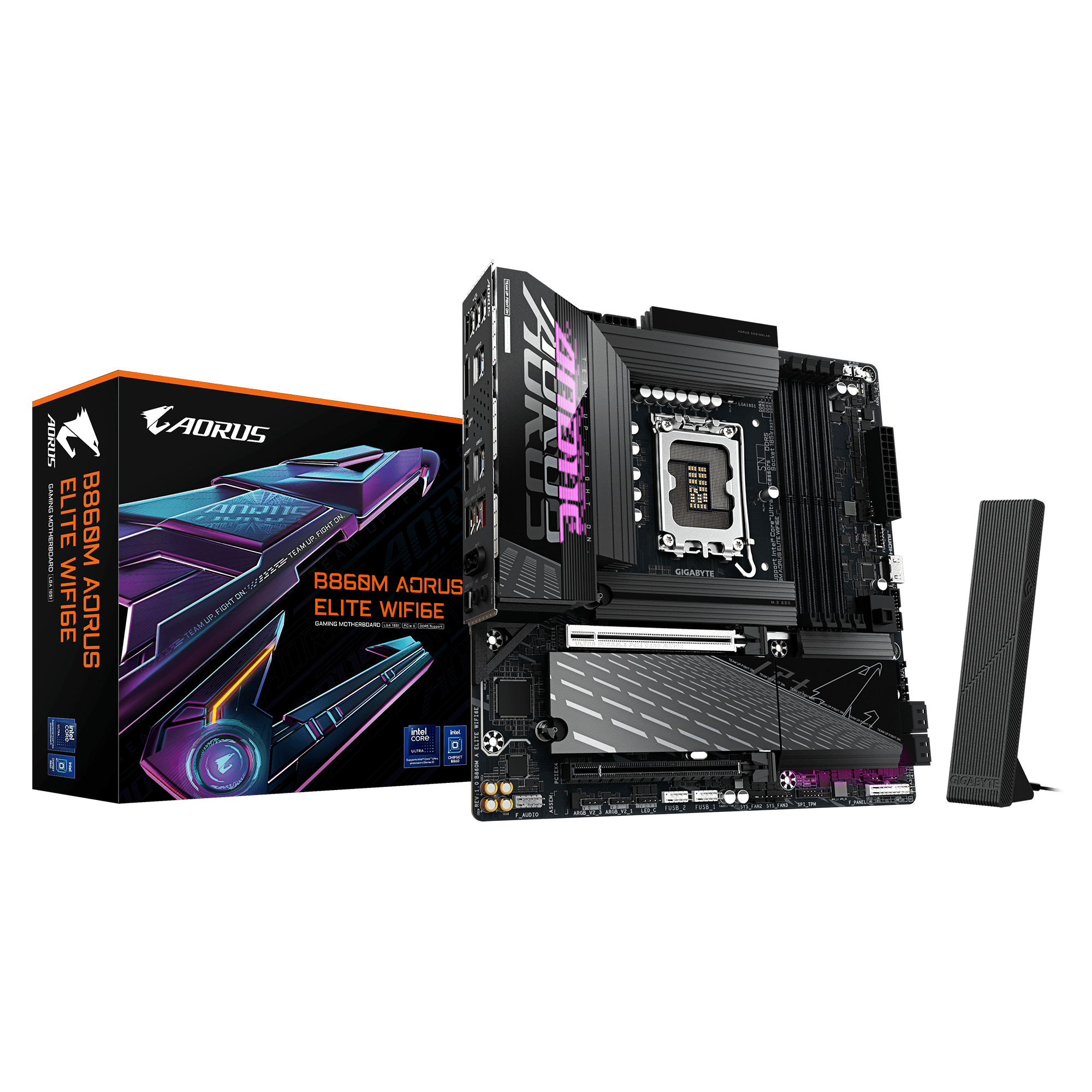 לוח למעבד דור 15 Gigabyte B860M AORUS ELITE WIFI6E ATX 2.5GB LAN