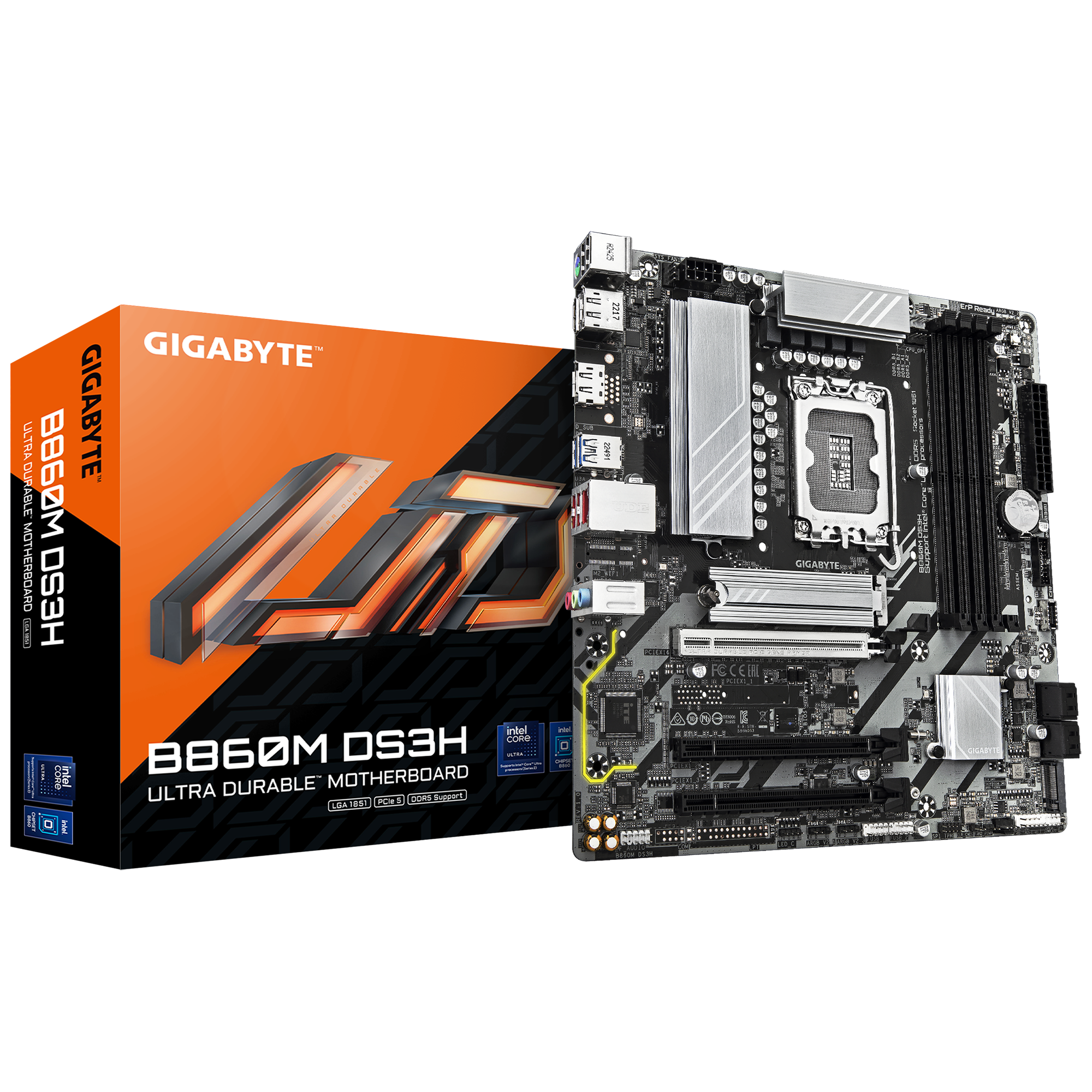 לוח אם GIGABYTE B860M DS3H 1.0 Micro-ATX DDR5 LGA1851 2.5GbE Lan