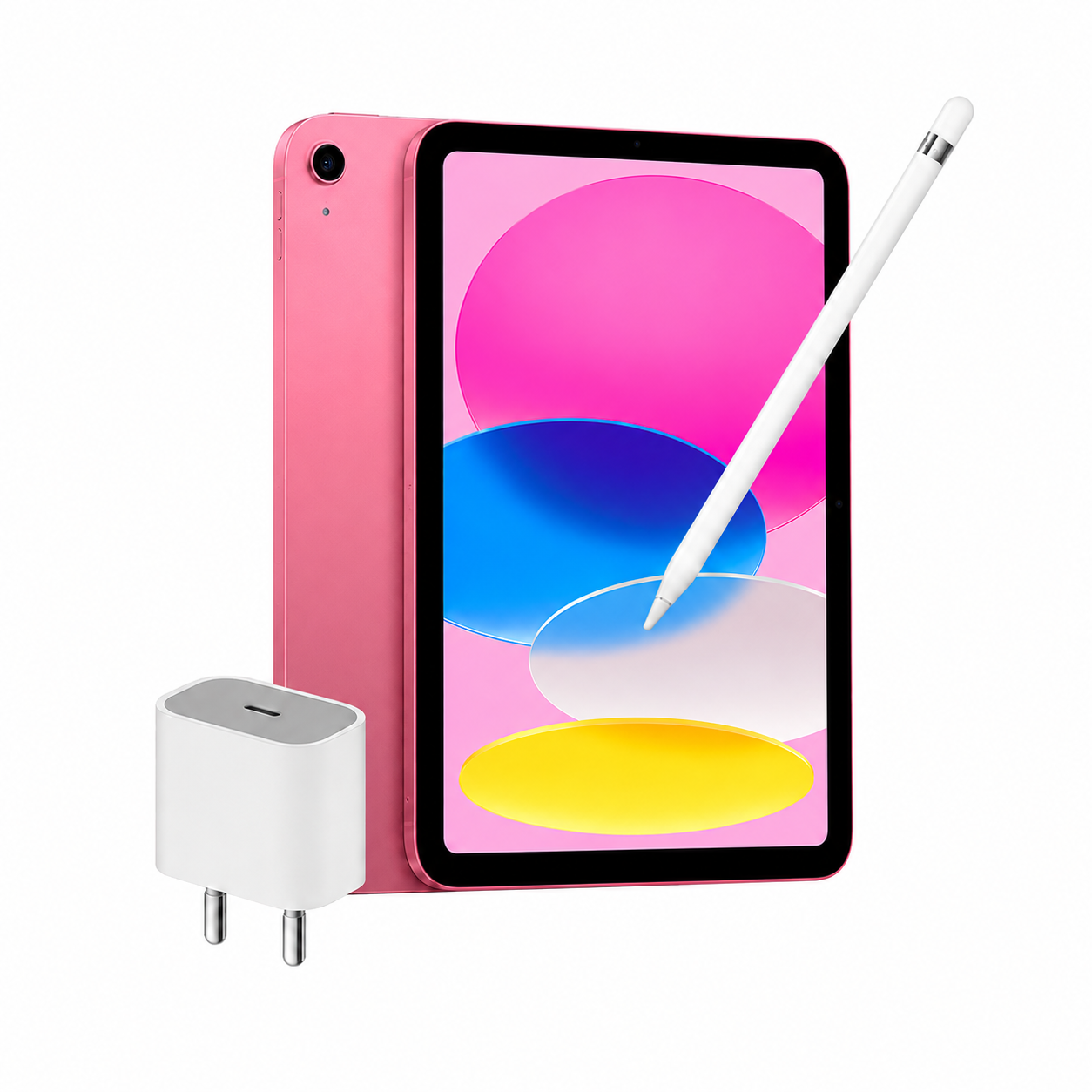 באנדל Apple iPad 11" 128GB + Apple Pencil + ראש מטען - צבע ורוד- יבואן רשמי