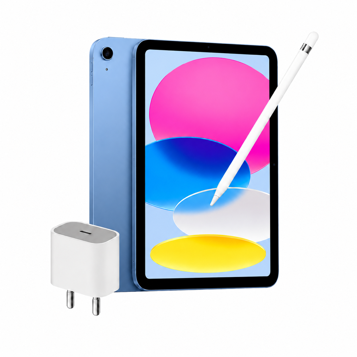 באנדל Apple iPad 11" 128GB + Apple Pencil + ראש מטען - צבע כחול- יבואן רשמי
