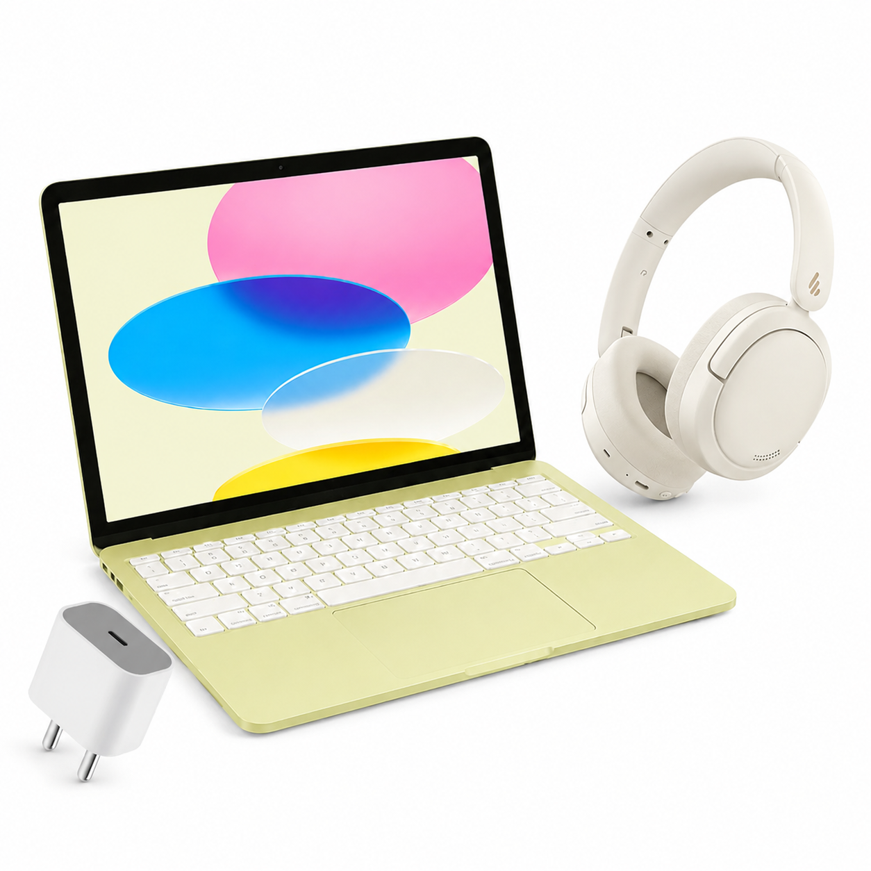 באנדל Apple MacBook Neo 13" צהוב + אוזניות אלחוטיות Edifier W800BT Pro שנהב  - יבואן רשמי