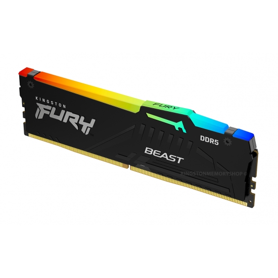 זכרון לנייח Kingston Fury Beast RGB 64GB DDR5 5600MHZ C40