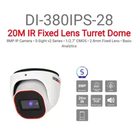 מצלמת כיפה Provision IP 8MP DI-380IPS-28 POE