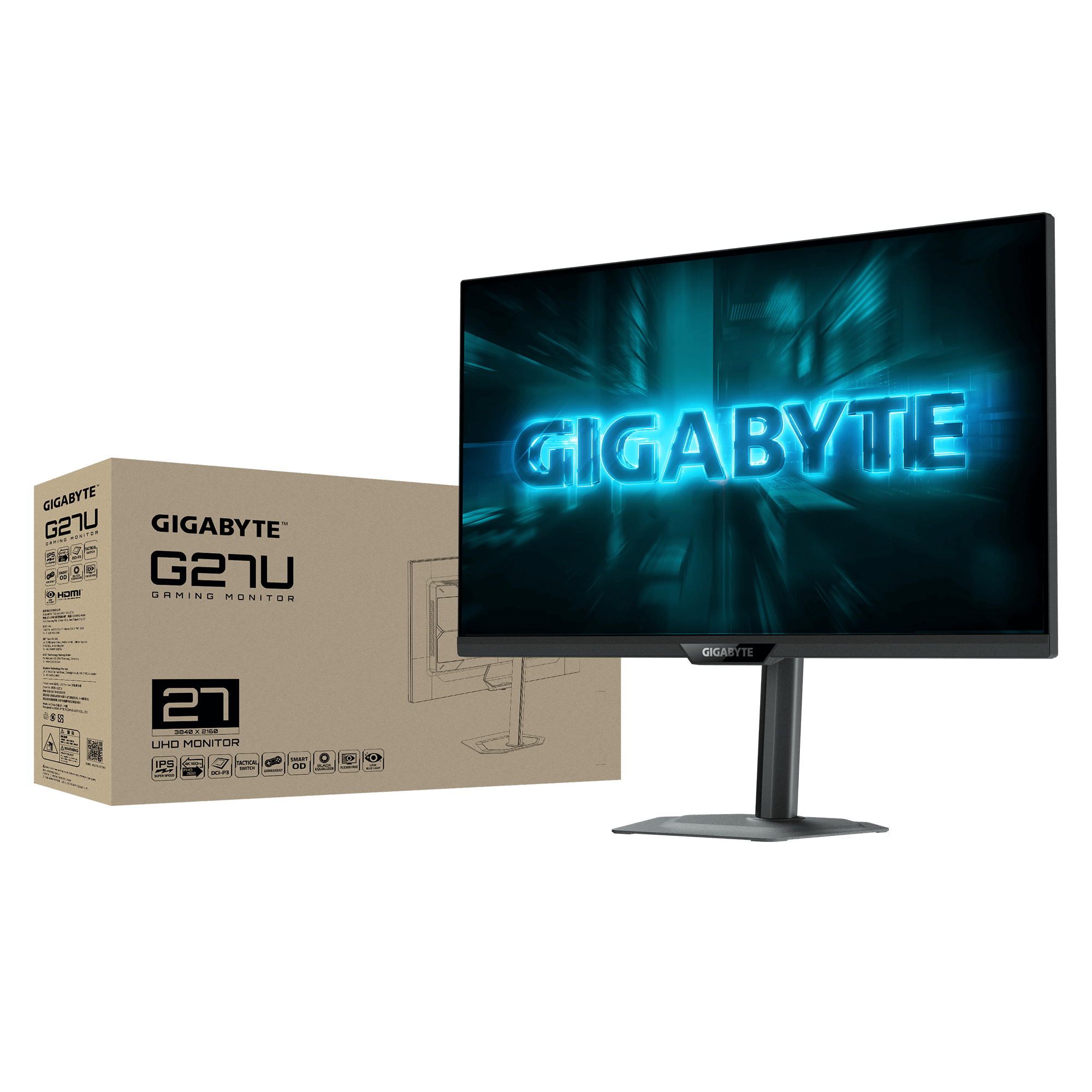 מסך גיימינג Gigabyte G27UP 4K SS IPS 180HZ/320HZ 1Ms Pivot HDR400