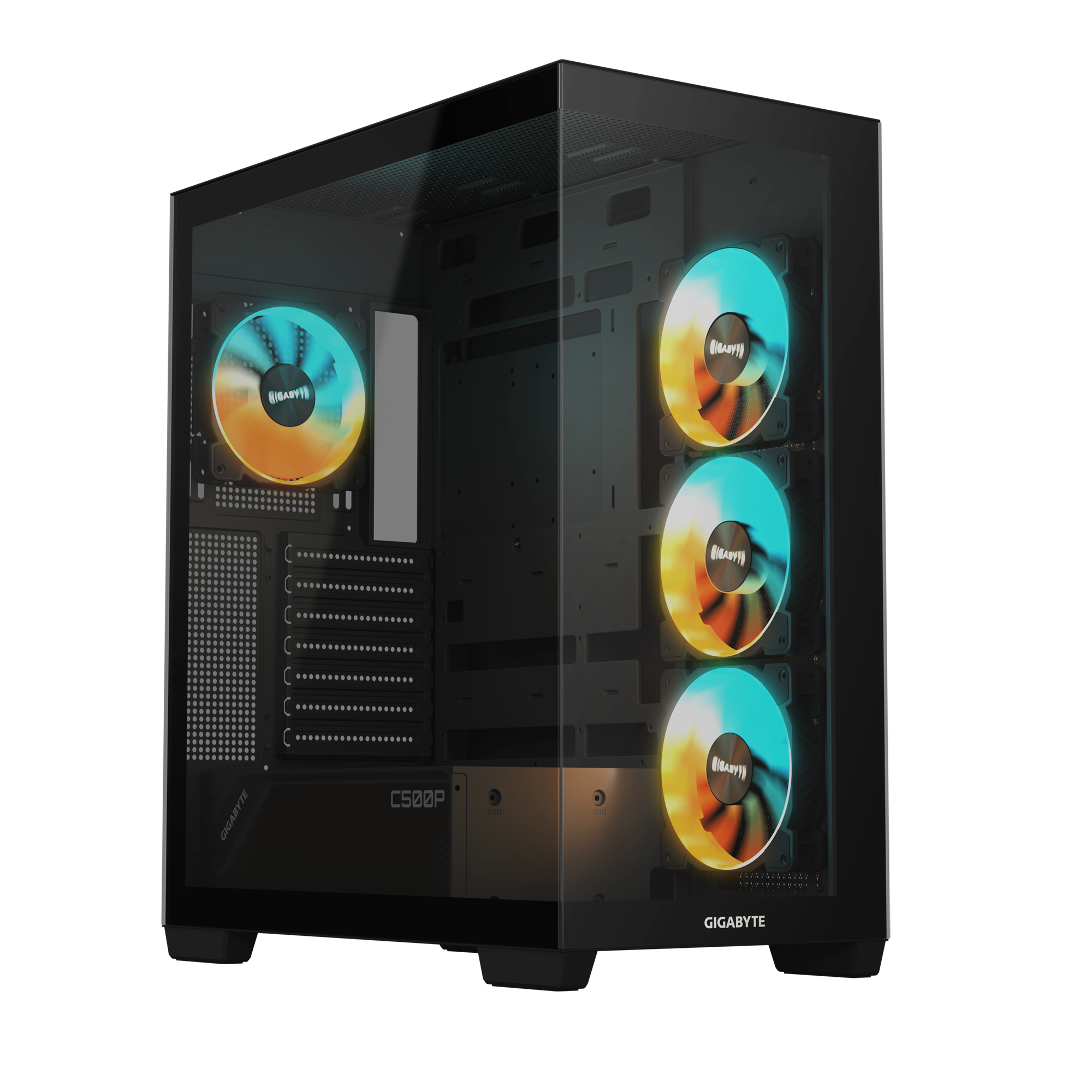 מארז GIGABYTE C500 PANORAMIC STEALTH Mid-Tower4X120mm ARGB Fans