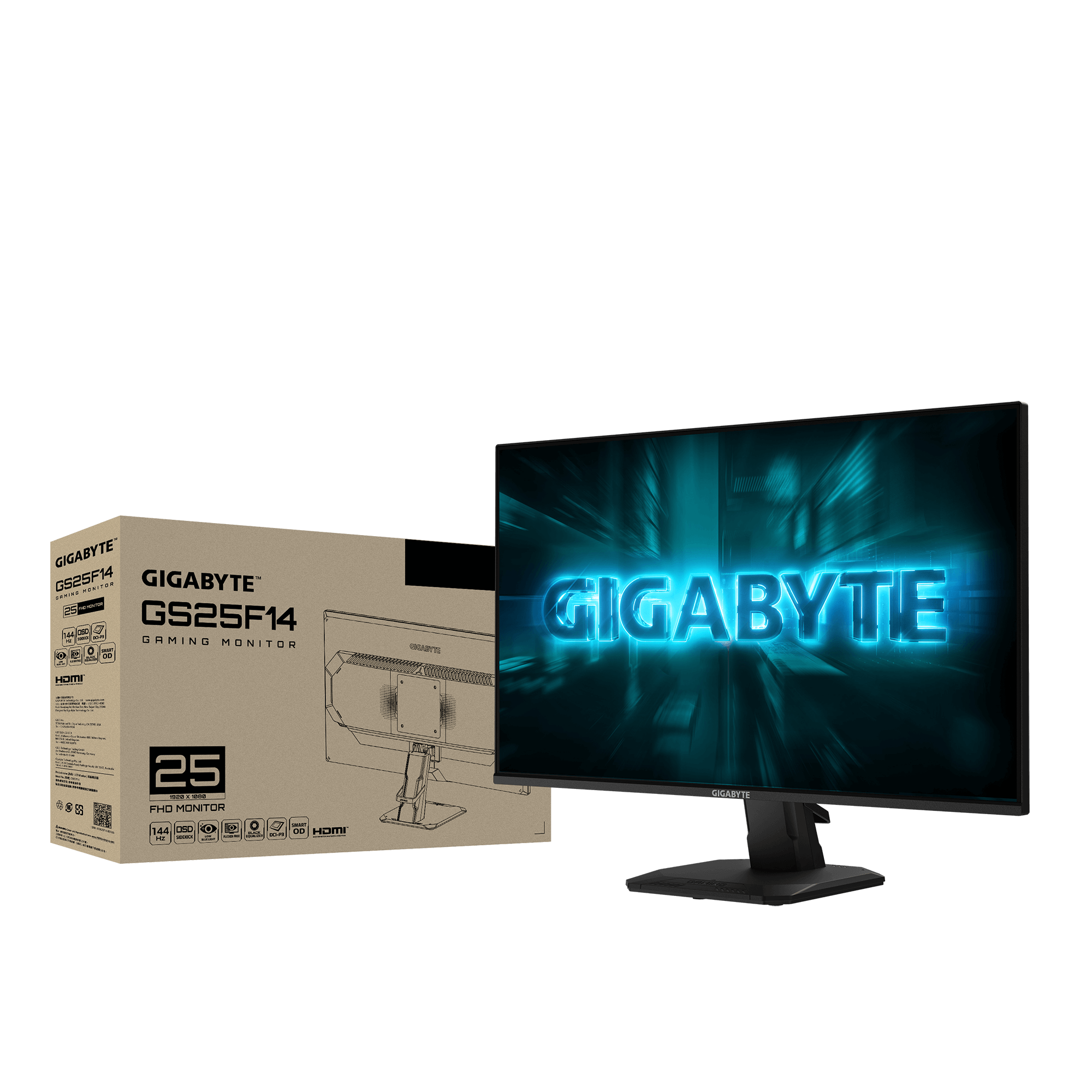 מסך גיימינג Gigabyte GS25F14 24.5 SS IPS 1Ms FHD 144hz HDR10