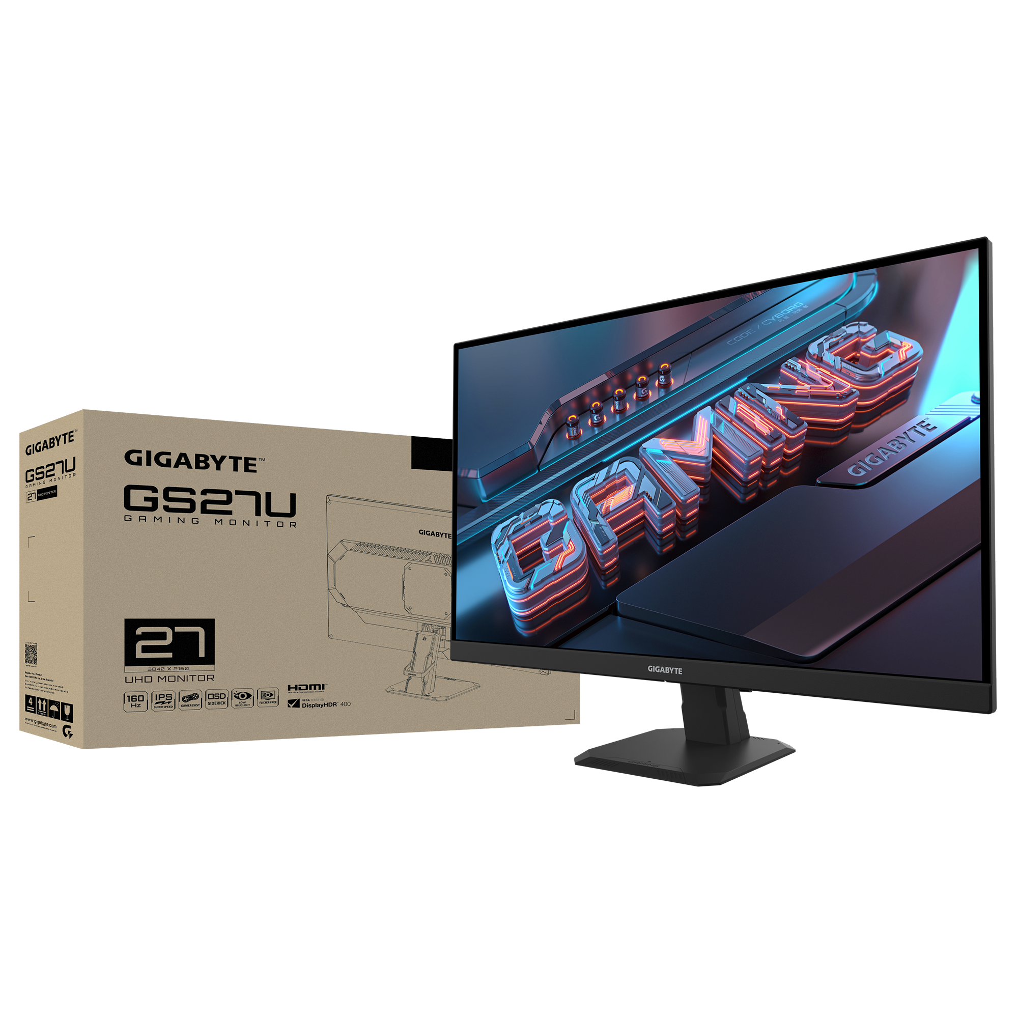 מסך גיימינג Gigabyte GS27U 4K SS IPS 160Hz 1MS HDR Ready