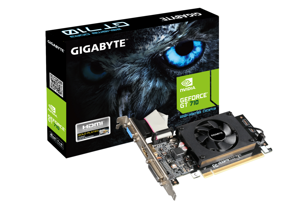 כרטיס מסך Gigabyte GT 710 2GB 2.0 VGA DVI HDMI Low Profile