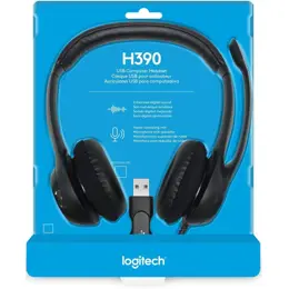 אוזניות ומיקרופון Logitech H390 USB Headphones Black