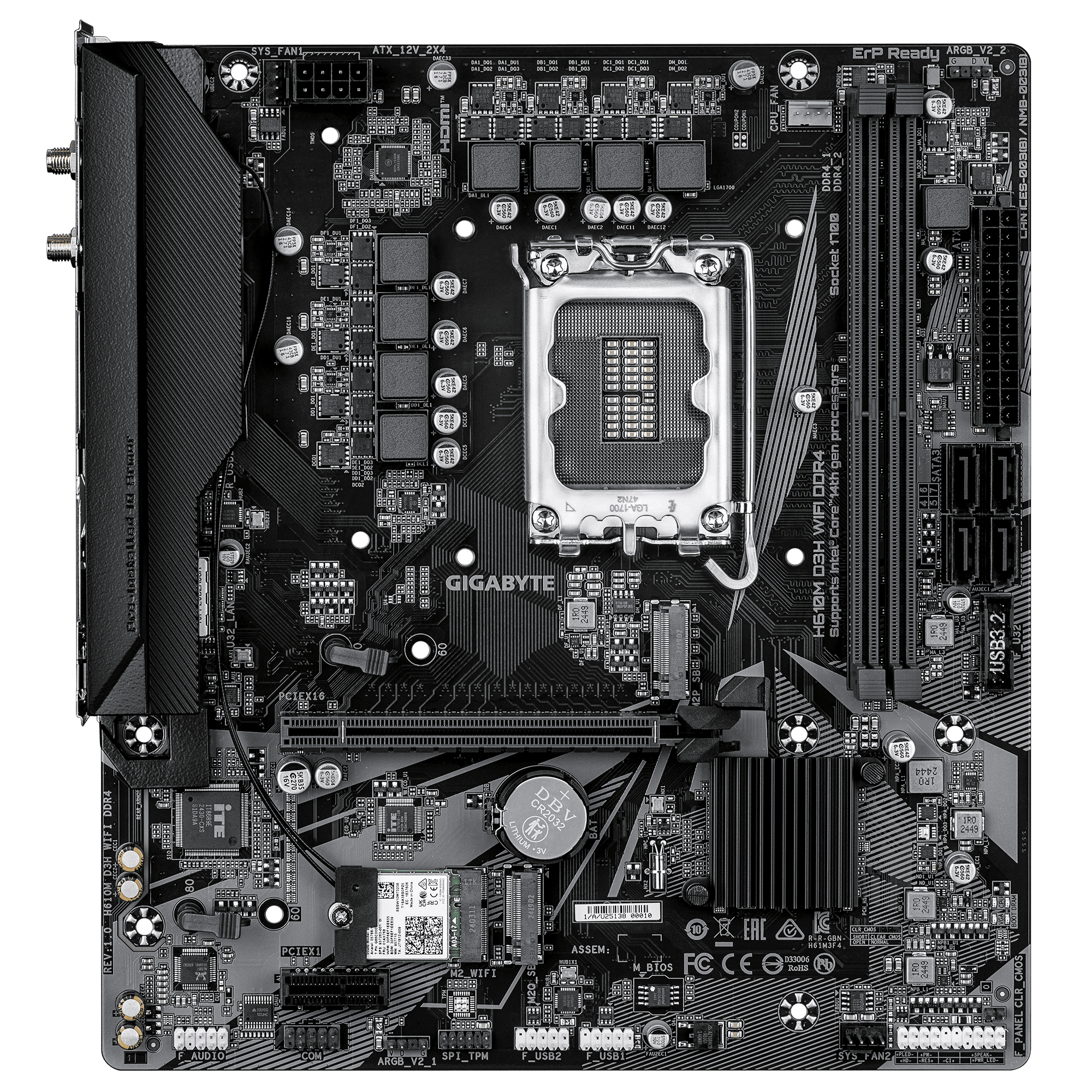 לוח אם Gigabyte H610M D3H WIFI DDR4 M-ATX 2x M.2 BT LGA1700