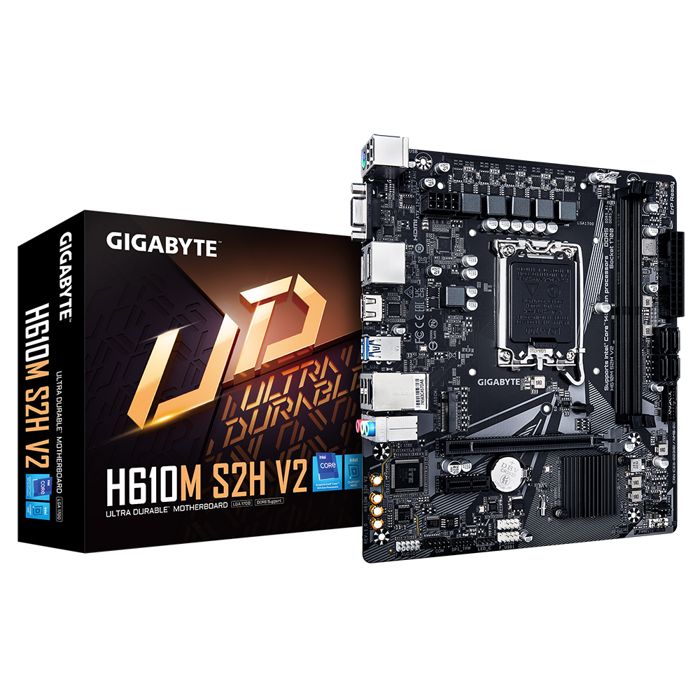 לוח למעבדי אינטל Gigabyte H610M S2H V2 Micro-ATX DDR5