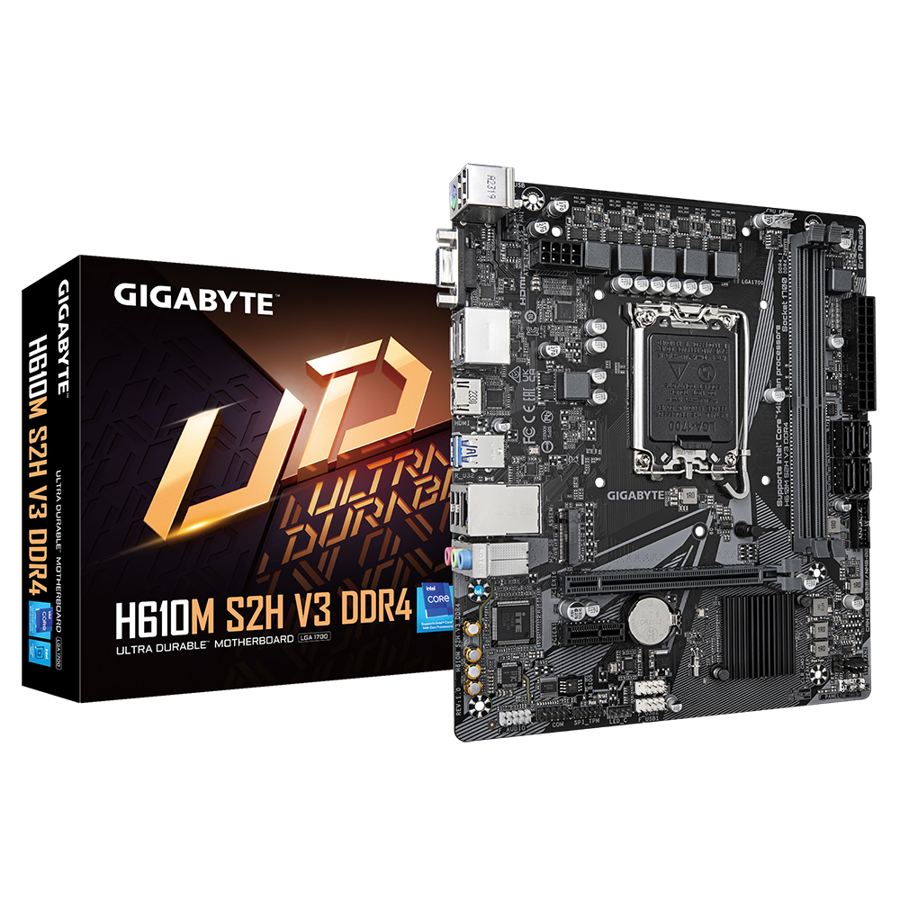 לוח למעבדי אינטל Gigabyte H610M S2H V3 Micro-ATX VGA DP HDMI