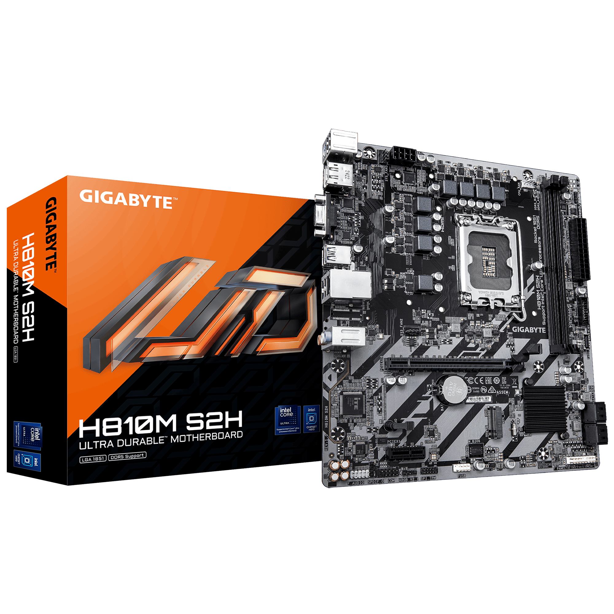 לוח Gigabyte H810M S2H 1.0 Micro-Atx DDR5 LGA1851 VGA HDMI