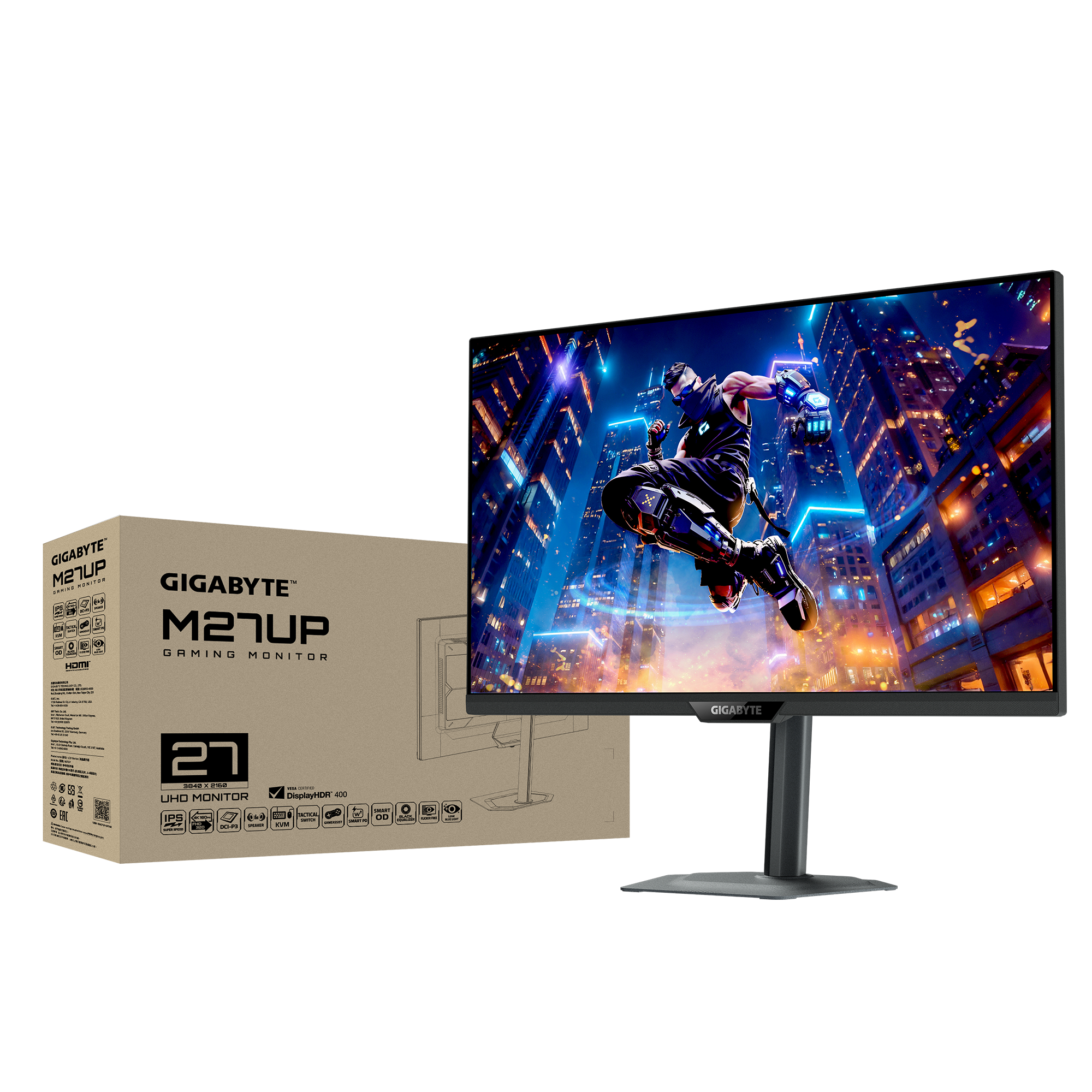 מסך גיימינג Gigabyte M27UP 4K SS IPS 160Hz 1MS HDR USB HUB
