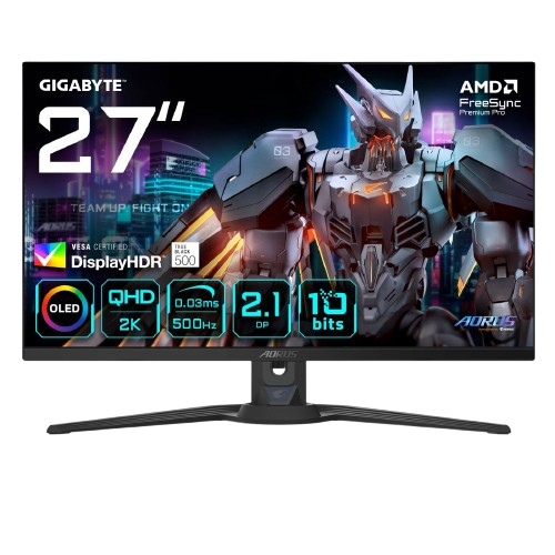 מסך GIGABYTE AORUS FO27Q5P 27 2K QD-OLED 0.03ms 500Hz HDR USB KVM