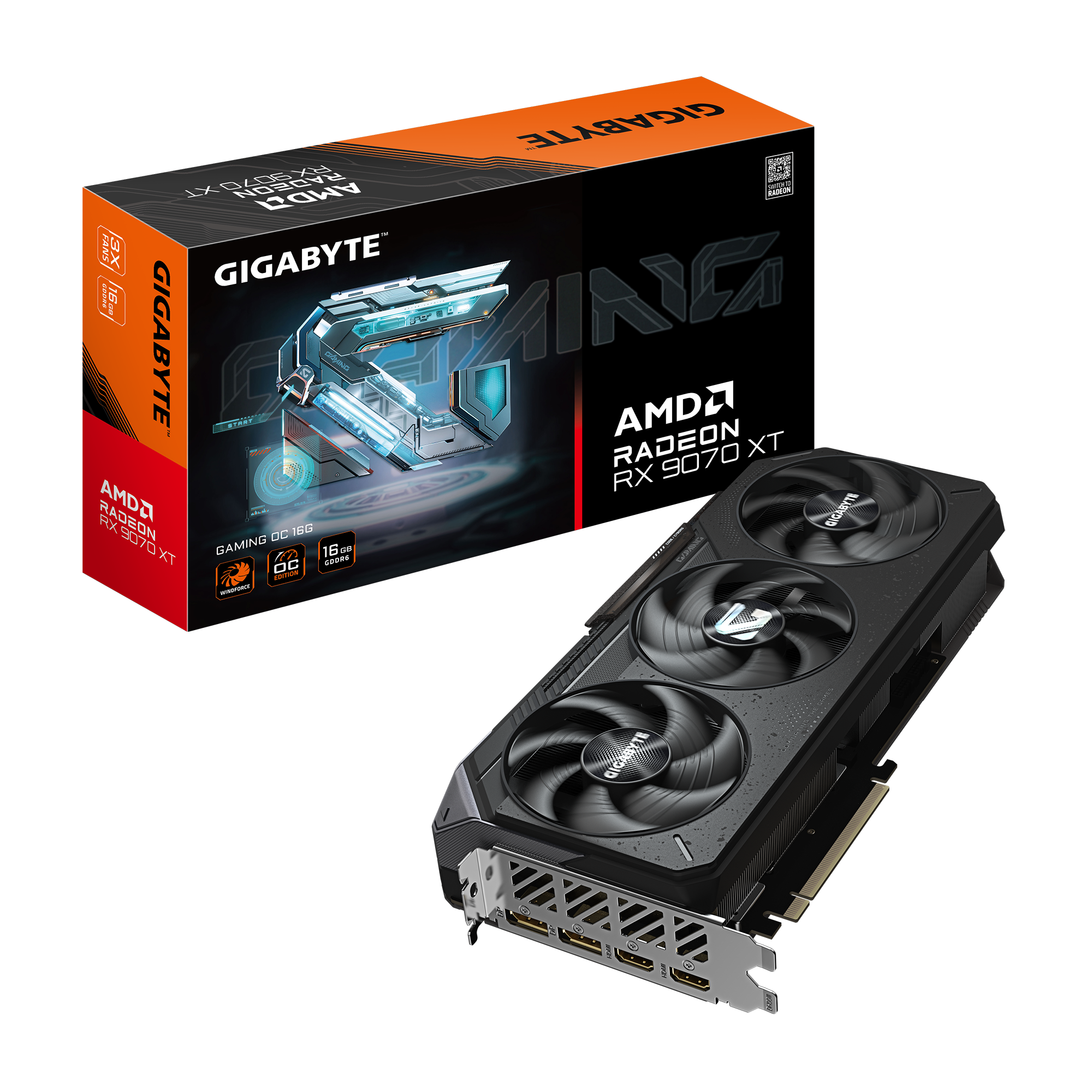 כרטיס מסך Gigabyte RX9070 XT Gaming OC 16GB PCI-E 5.0