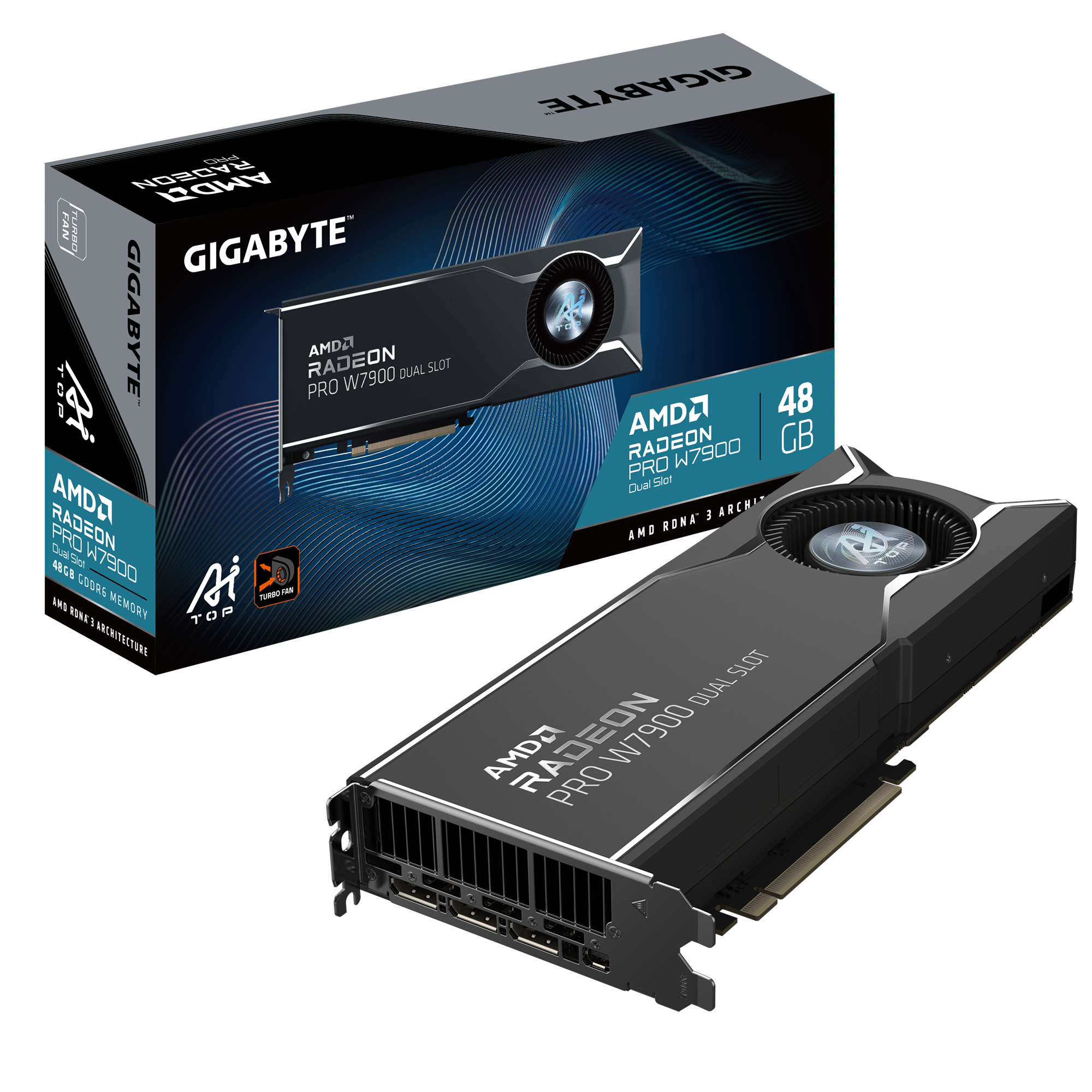 כרטיס מסך Gigabyte Radeon Pro W7900 Dual Slot AI TOP 48GB